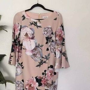 Calvin Klein pink floral sheath dress size 8 NWT